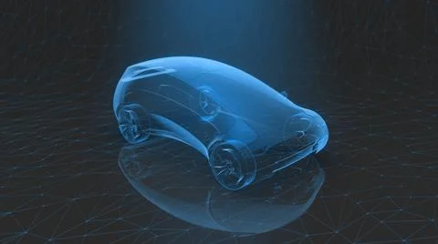 Transparent future concept car Stock Illustration