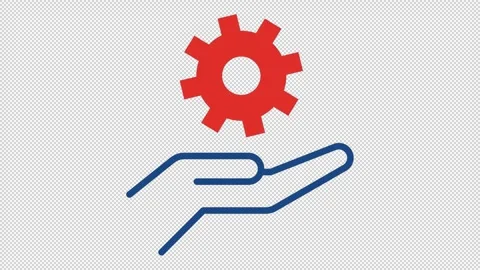 Transparent Gear on Hand Animation Video stock 318405343