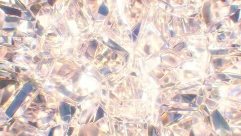 Transparent Gem Crystal Clear Structure Shines Abstract Sparkle Light Stock Footage 153308237