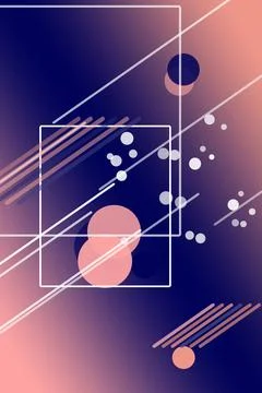 Transparent geometric square outlines hover amid vibrant violet gradients, .. Illustrazione stock