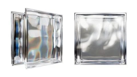 Transparent glass block for interior design.3D render Stock Illustration