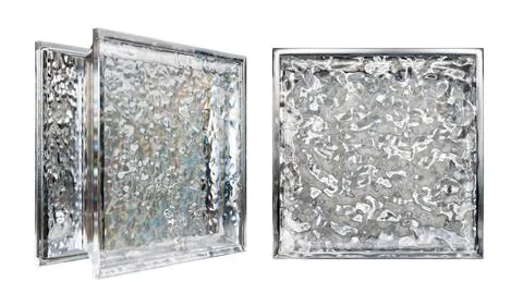 Transparent glass block for interior design.3D render Stock Illustration