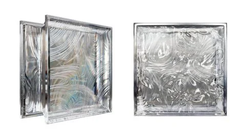 Transparent glass block for interior design.3D render Stock Illustration