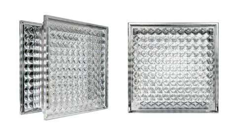 Transparent glass block for interior design.3D render Stock Illustration