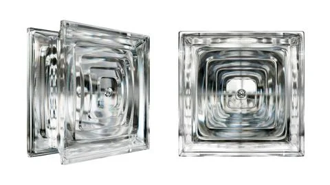 Transparent glass block for interior design.3D render Stock Illustration