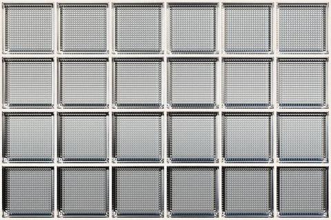 Transparent glass block wall for interior design, 3D render Stock Illustration