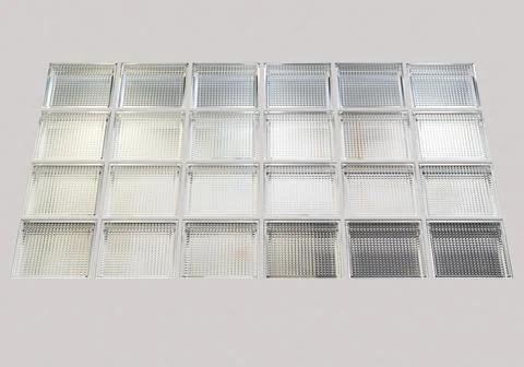 Transparent glass block wall for interior design, 3D render Stock Illustration