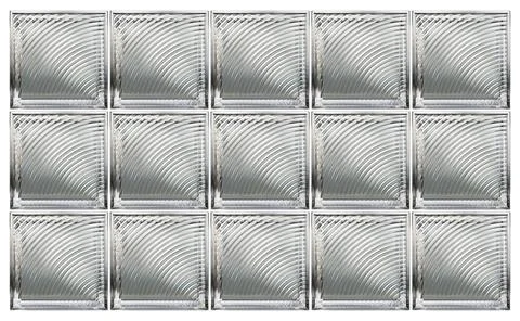Transparent glass block wall for interior design, 3D render Illustrazione stock
