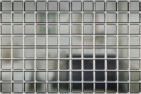 Transparent glass block wall for interior design, 3D render Stock Illustration