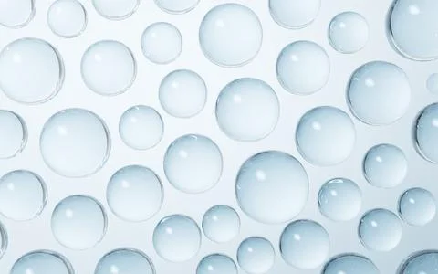 Transparent glass bubbles background, 3d rendering. Stock Illustration