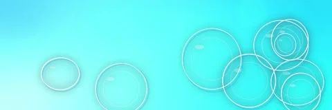 Transparent glass bubbles floating over a bright cyan and aqua gradient, website Stock Footage 340156723
