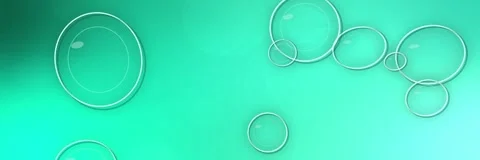 Transparent glass bubbles over a turquoise, mint and emerald gradient, website Stock Footage 340156718