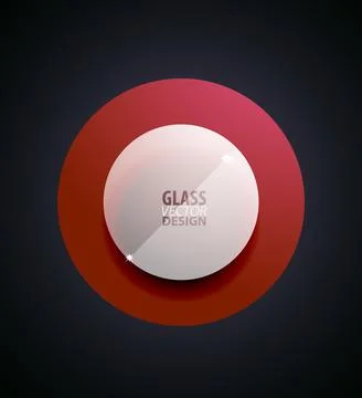 Transparent glass button Illustrazione stock