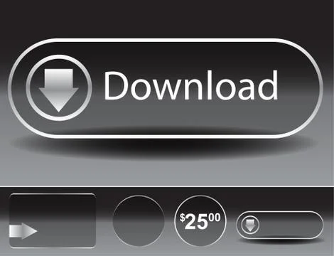 Transparent glass button set Stock Illustration