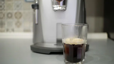 Transparent glass of coffee Stock Footage 98808755