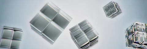 Transparent glass cube dynamic background loop Stock Footage 326308461