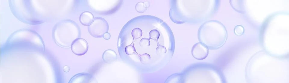 Transparent glass droplets, molecular structure bg Stock Illustration