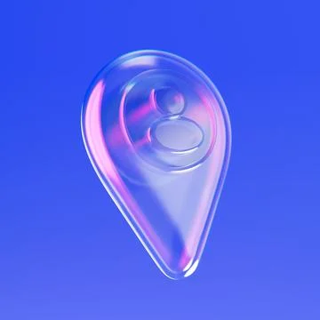 Transparent Glass Map Pointer Location Pin with Person Man Web Icon Sign wi.. Stock Illustration