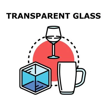 Transparent glass objects concept with various drinkware Stock Illustration