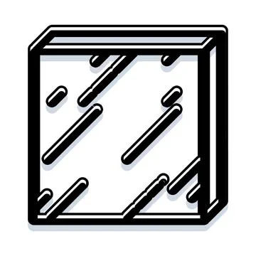 Transparent glass panel reflecting light icon 스톡 일러스트