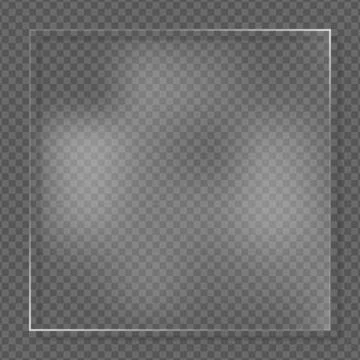 Transparent glass plate frame with soft light reflection Illustrazione stock