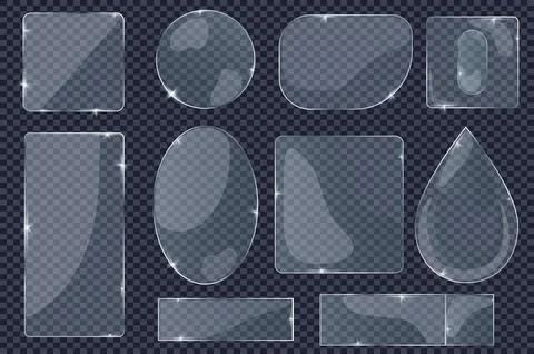 Transparent Glass Plates Stock Illustration