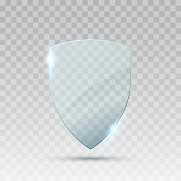 Transparent Glass Shield vector isolated. Stock Illustration