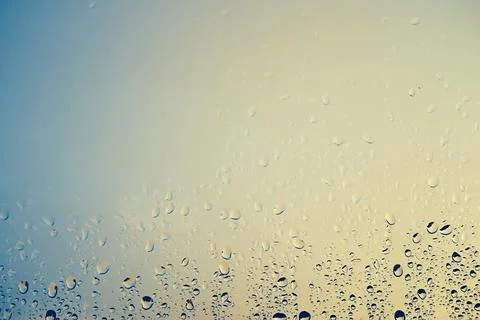 Transparent glass window with raindrops Stock Photos