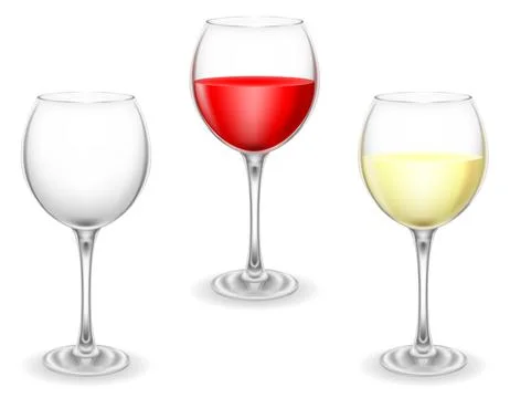 Transparent glass for wine and low alcohol drinks vector illustration Stock Illustration