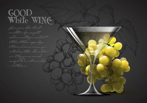 Transparent glass of wine Stock Illustration