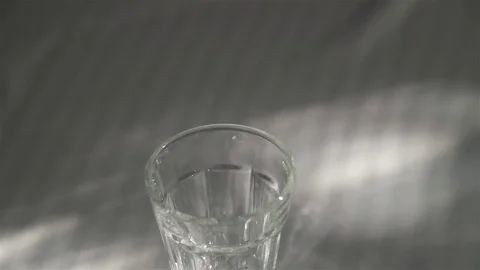 Transparent glasses on the table. Stock Footage 76132369