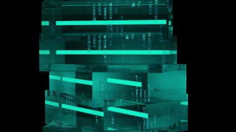 Transparent Glitch 3D Blocks 4K Stock Footage 279094775