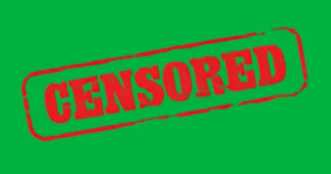 Transparent glitch backdrop initiating red CENSORED stamp shifting, rotating, Stock Footage 317212854