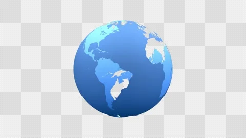 Transparent globe isolated on alpha channel, seamless looping Stock Footage 155330459