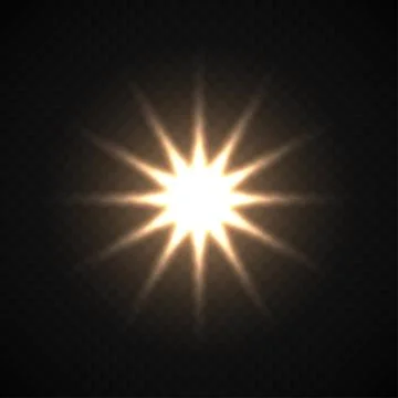 Transparent glow light effect. Vector star burst isolated on dark transparent イラスト素材
