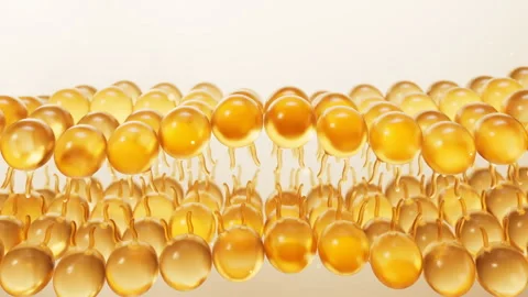 Transparent golden bilayer membrane structure, 3d rendering. Stock Footage 333440725