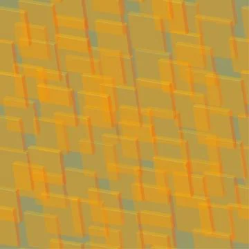 Transparent Golden Tiles Seamless Pattern, 3D Illustration Stock Illustration