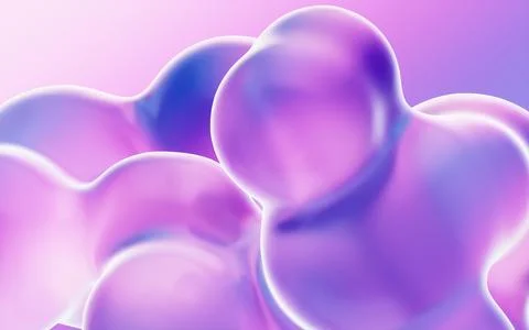 Transparent gradient bubbles, 3d rendering. Stock Illustration
