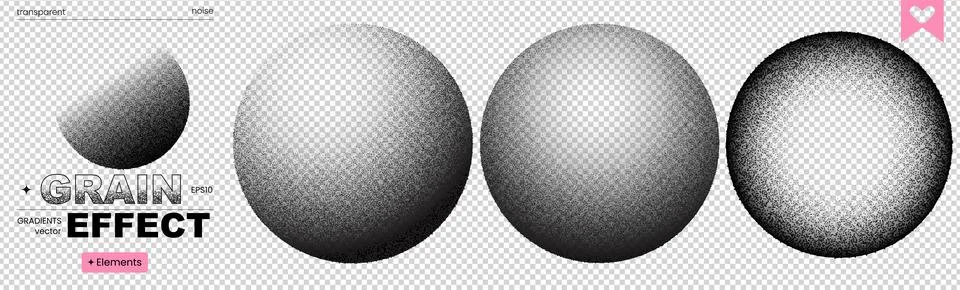 Transparent Grain Noise Gradient Pattern Sphere Round Abstract Spray Halftone at Stock Illustration