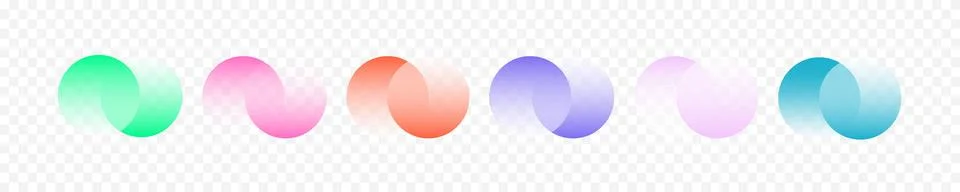 Transparent graphic design circles element . Connected round shapes. Company Illustrazione stock