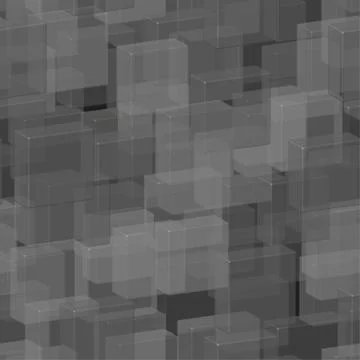 Transparent Gray Tiles Seamless Pattern, 3D Illustration Stock Illustration