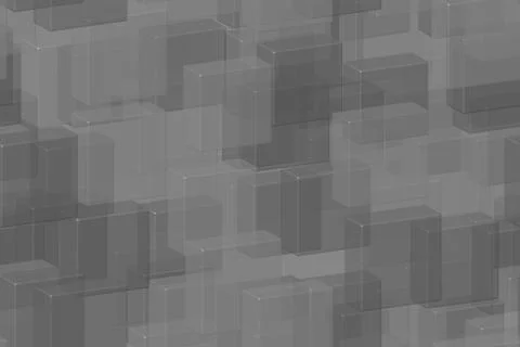 Transparent Gray Tiles Seamless Pattern, 3D Illustration Stock-Illustration