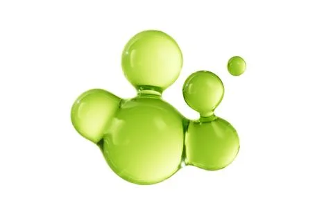 Transparent green bubbles elements, 3d rendering. Stock Photos