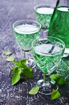 Transparent green drink Stock Photos