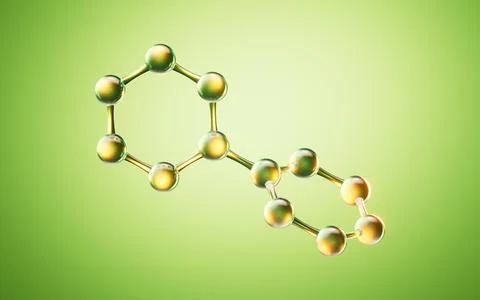 Transparent green molecules background, 3d rendering. Stock Illustration
