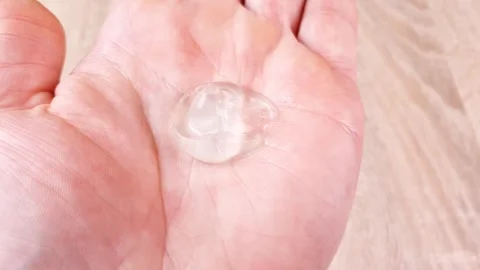 Transparent hand cream. Moisturizing hand cream. Stock Footage 294689913