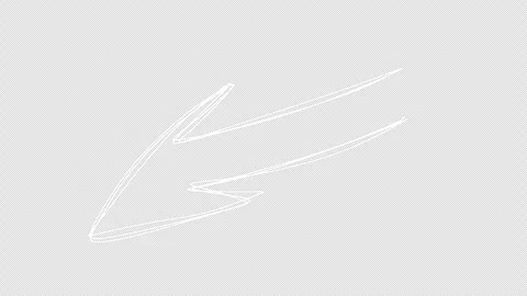 Transparent hand drawn arrow animation alpha channel. pointer overlay Stock Footage 325731190