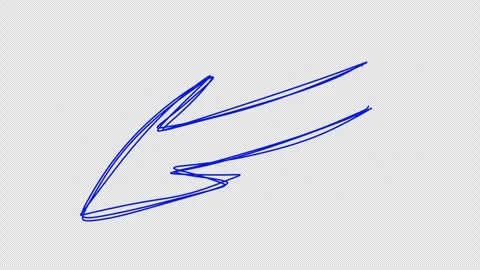 Transparent hand drawn arrow animation alpha channel. pointer overlay Stock Footage 325731735