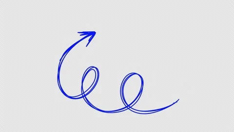 Transparent hand drawn arrow animation alpha channel. pointer overlay Stock Footage 325737041