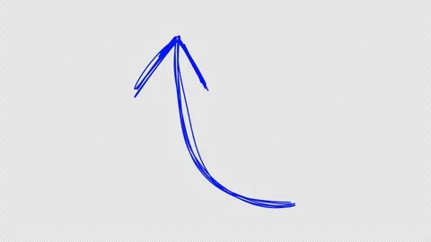 Transparent hand drawn arrow animation alpha channel. pointer overlay Stock Footage 325737497